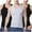 3Pcs Black+Black+Gray, variant on CHEEREAM Men's Undershirts Crew Neck Cotton ComfortSoft Sleeveless Solid Tank Top Undershirts 3 Pack