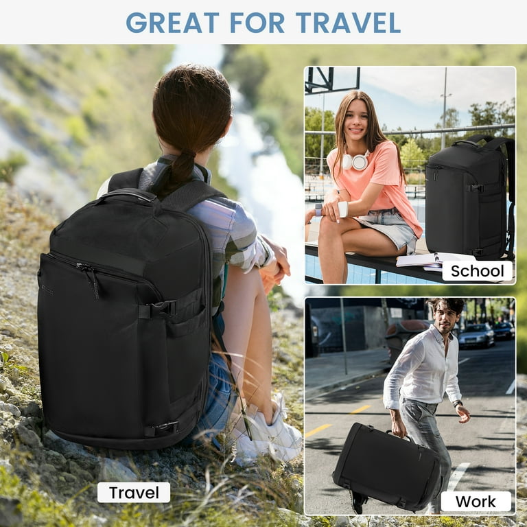 Travel Backpack 40L, TSA Friendly Flight Approved Carry-on Luggage Hand Water-resistant Lightweight Business Rucksack, Durable Large Weekender Bag Daypack Fits 17.3 Inch Laptop