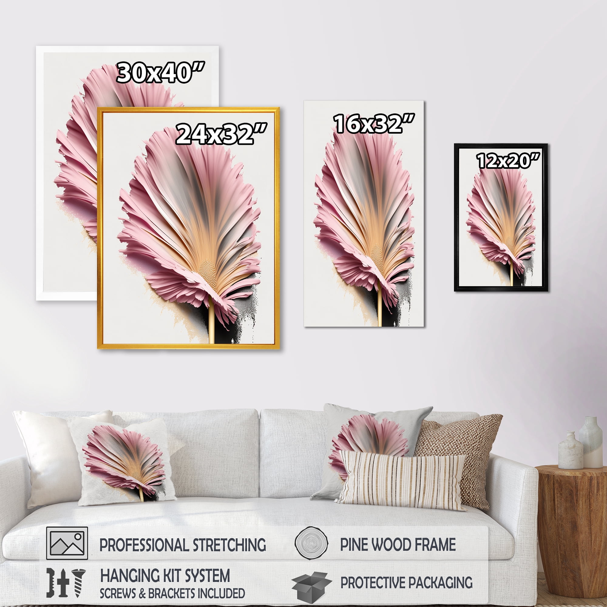 Designart Gerbera Hyperrealistic Flowers I Canvas Wall Art