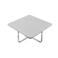 thumbnail image 6 of Chidia Light Grey Chrome Coffee Table - High Gloss Lacquer Finish Top, Polished Stainless Steel Base, X-Leg, 6 of 10
