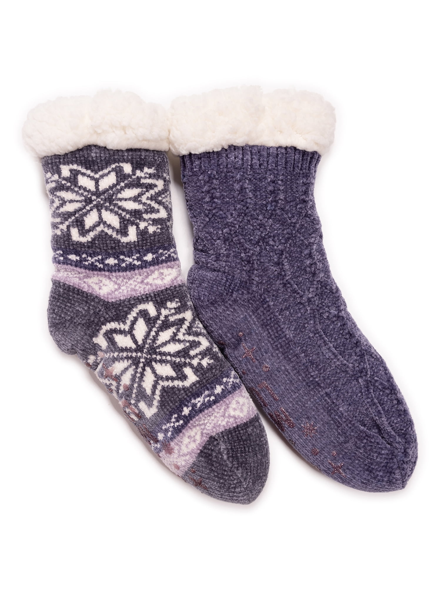 Chenille Eyelash Mix Cabin Socks 2 Pack