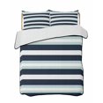 thumbnail image 2 of Quilts Twin Size, Aqua Navy Blue Striped Soft Comforter Bedding Set for Bed, Modern Abstract Lines Geometric Lightweight Quilted Bedspread with Pillow Cover(2 Pieces) for All Season, 68x86 Inch, 2 of 6
