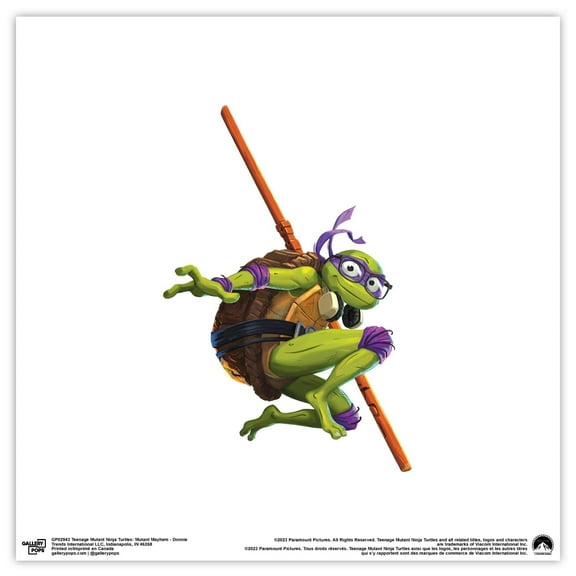 Gallery Pops Nickelodeon Teenage Mutant Ninja Turtles: Mutant Mayhem - Donnie Wall Art, Unframed Version, 12" x 12"