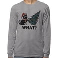 thumbnail image 2 of What Christmas Cat Long Sleeve Shirt Unisex Large Grey, 2 of 5