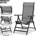 Lounge Chair Patio Folding Lawn Chairs High Back Camping w/ Retractable
