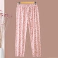 thumbnail image 2 of QNANSPI Women's Pajama Pants, Summer Sleep Pants for Women, Women Print Knit Soft Lightweight Sleep Pants Elastic Waist Breathable Casual Bottoms for Home, 2 of 5