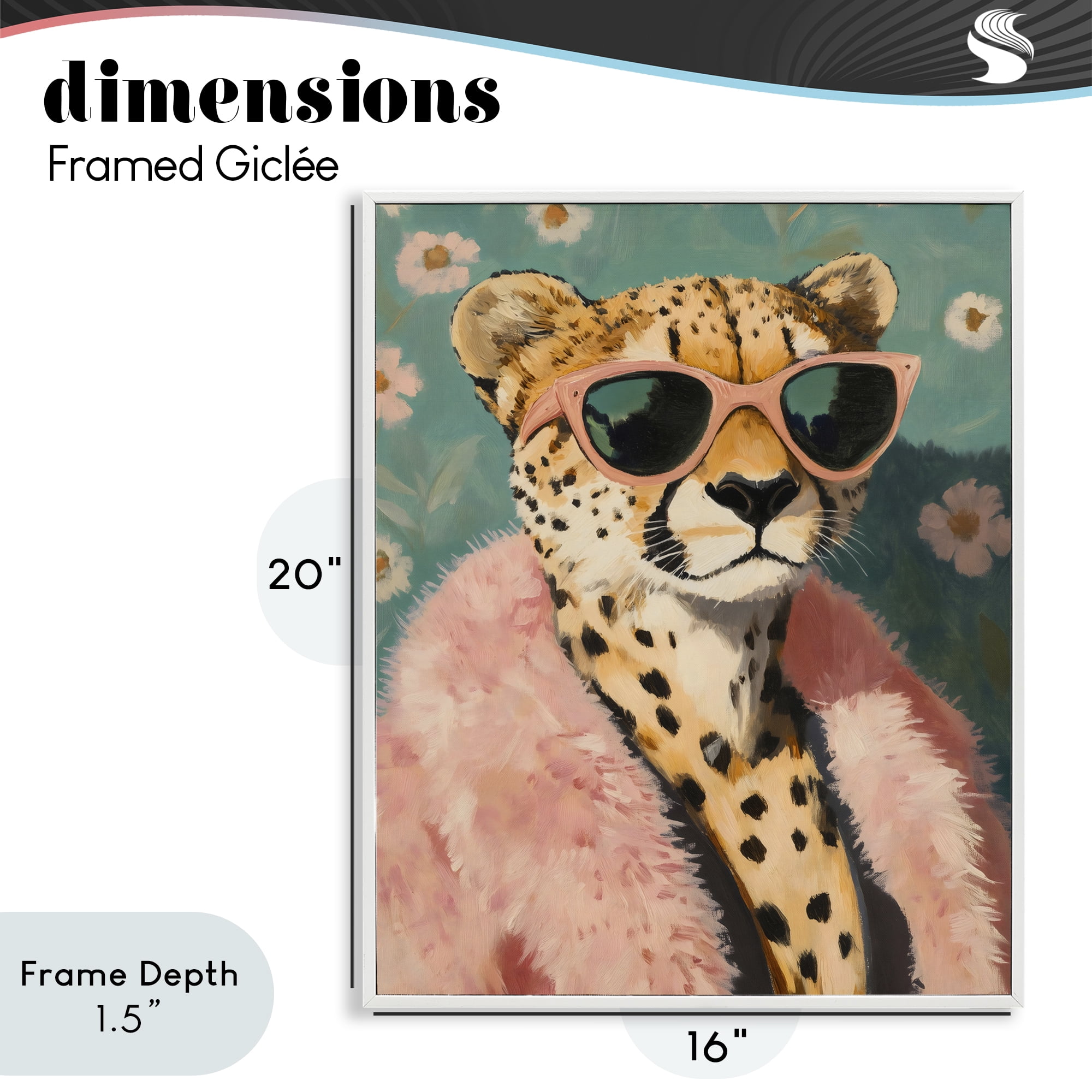 Stupell Industries Glam Cheetah in Pink Fur White Framed Giclee Art, design by The Prints Vibe