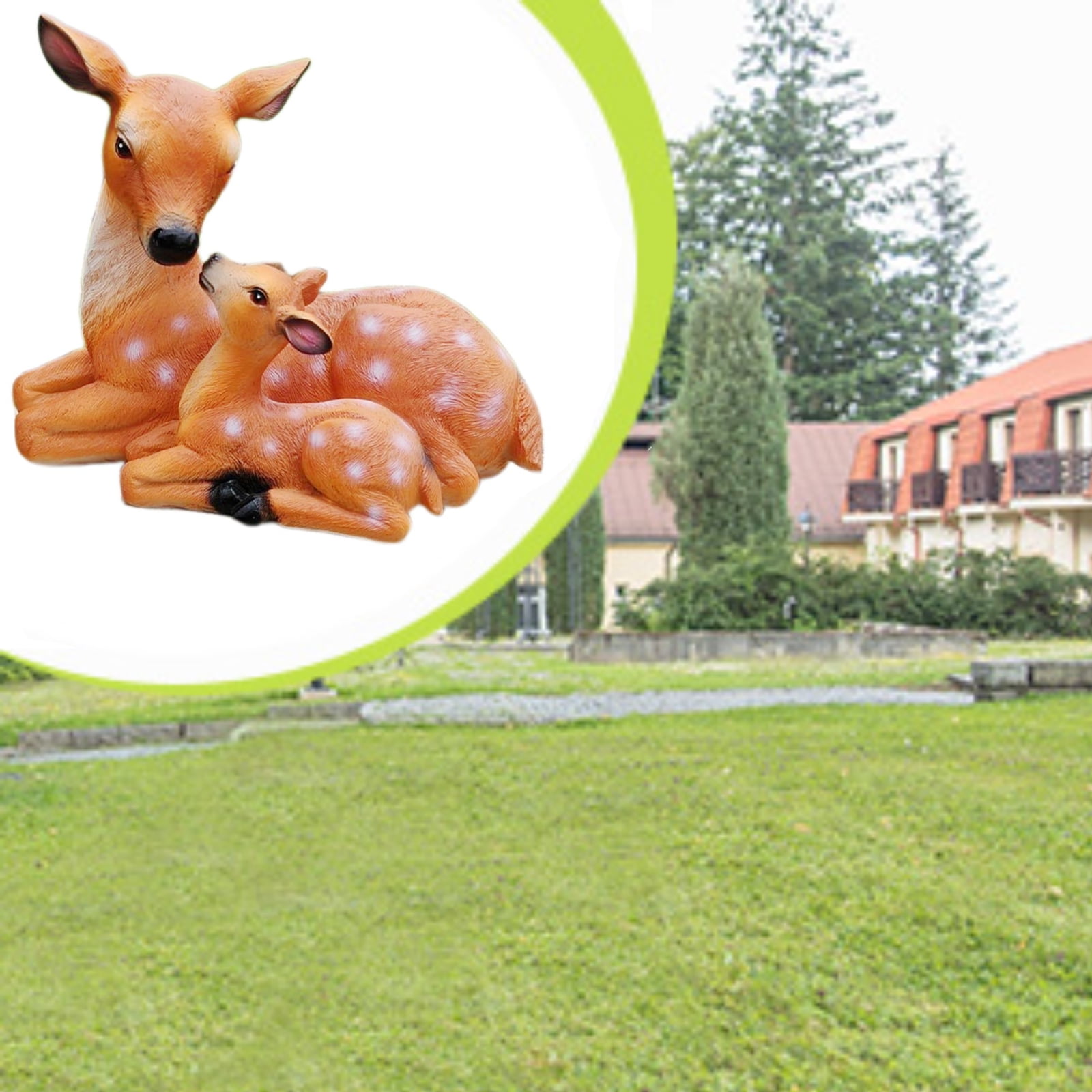 Garden Deer Statue Mother Deer Decorations Creative Home Decor Art Crafts Small Simulation Decorative Outdoor Deer Sculpture for Landscaping