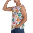 thumbnail image 3 of Lsque Tropical Plants Print Men's Cotton Blend Sleeveless Muscle Shirts (S-3XL)- Moisture Wicking, Odor Protection, UPF 30+,Large, 3 of 8
