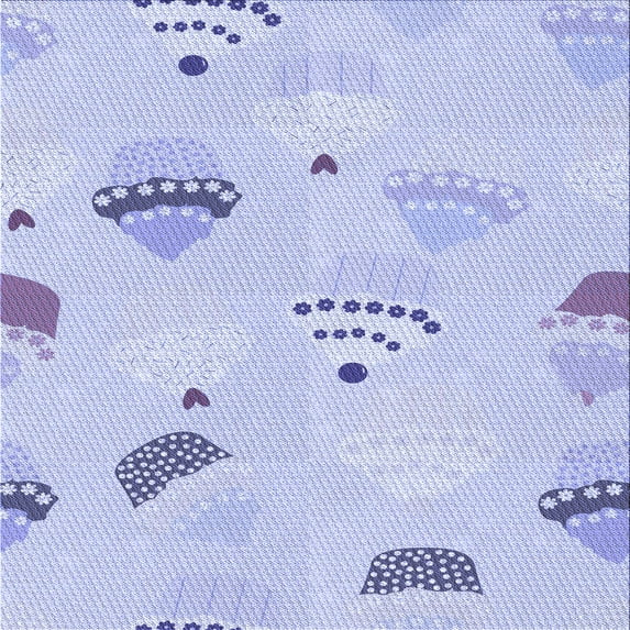 Ahgly Company Machine Washable Indoor Square Transitional Heavenly Blue Area Rugs, 4' Square