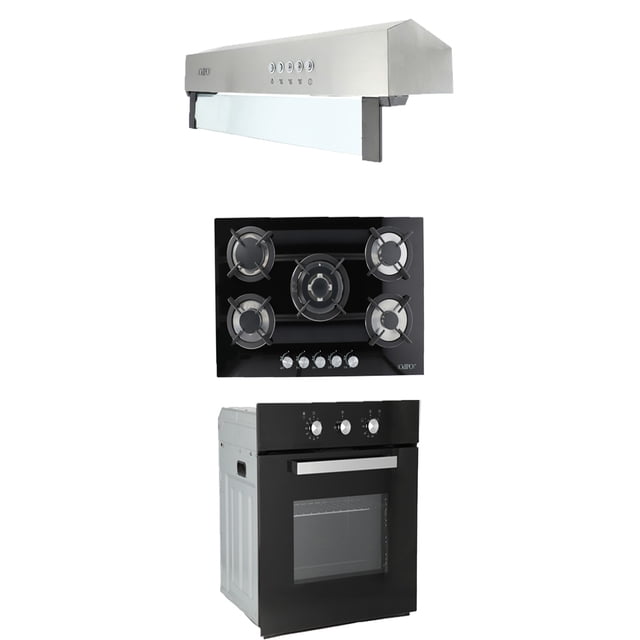 Combo ODIPO parrilla de cristal 76 Cm y Campana Estandar Acero Inox 75 Cm