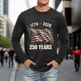 thumbnail image 4 of 250 Anniversary Casual Long Sleeve T Shirt Athletic Fit Crew Neck Graphic Tees Men Black XXXL, 4 of 5
