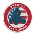 thumbnail image 1 of Brawley, California ATV / OHV American Flag 3.5 Inch Iron Or Sew On Embroidered Fabric Badge Patch Extreme Sports Iconic Series, 1 of 2