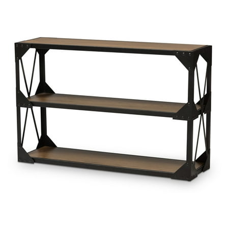 Baxton Studio Hudson Black Finished Metal And Wood Console Table Baxton Studio Hudson Black Finished Metal And Wood Console Table