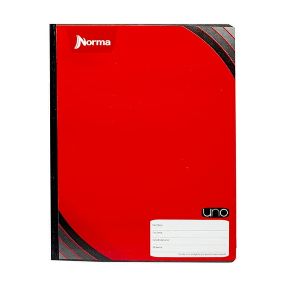 Cuaderno Norma UNO Cosido Profesional 100 Hojas Cuadro Chico Verde Amarillo Azul Rojo