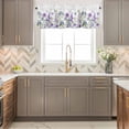thumbnail image 6 of Spring Flowers Window Valance for Kitchen, Watercolor Gradient Purple Dandelion Lavender Floral Leaf Rod Pocket Short Curtain for Small Windows, Light Filtering Decorative Valance, 54 x 18 Inch, 6 of 9