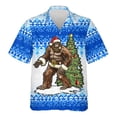 thumbnail image 3 of Camisa hawaiana con estampado 3D de Papá Noel y renos para hombre, camisas hawaianas informales de manga corta para fiestas navideñas, 3 of 5