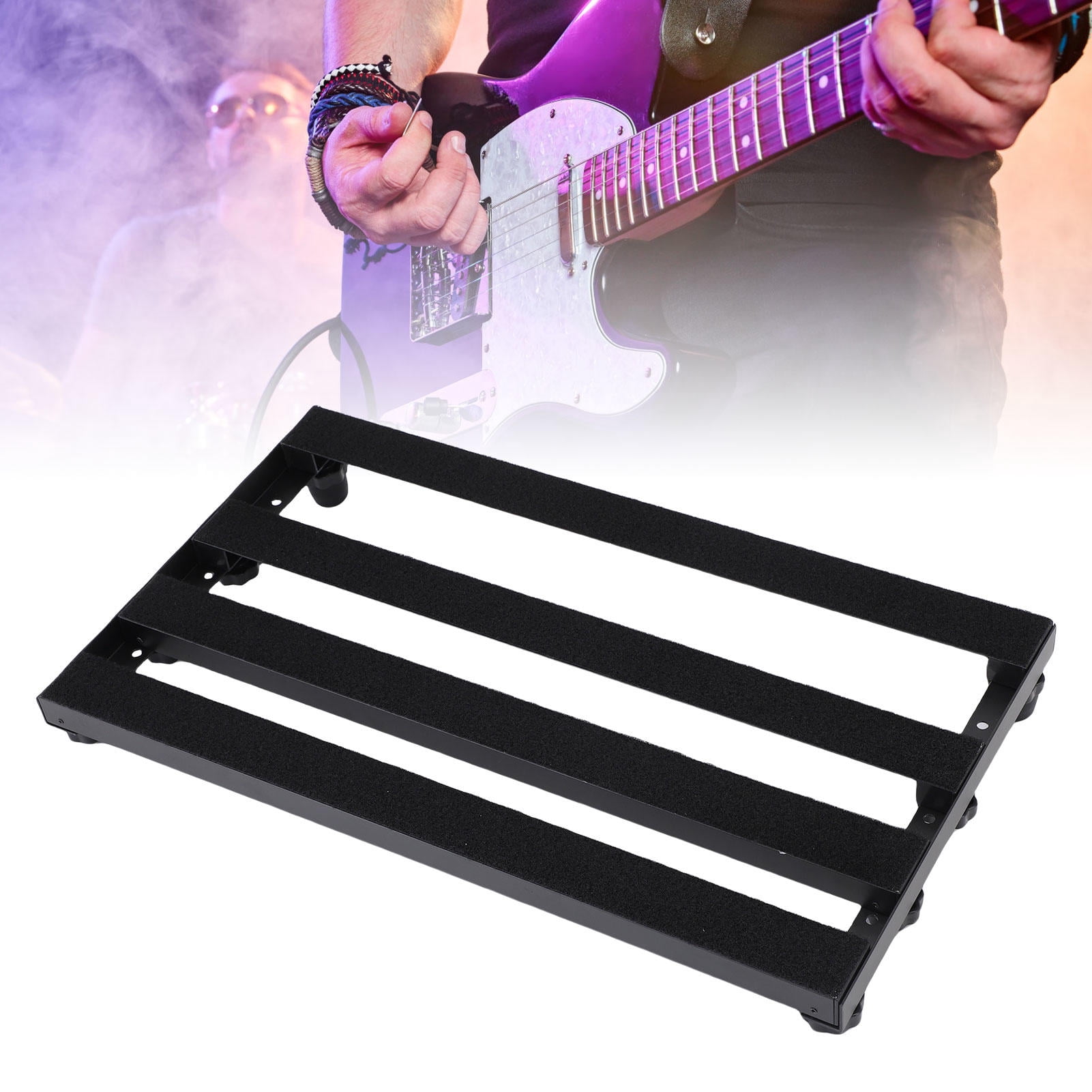LAZIOEGR Aluminum Alloy Guitar Pedal Board with Non‑Slip Silicone Pads – Compact, Sturdy, Ideal for Concerts & Practice