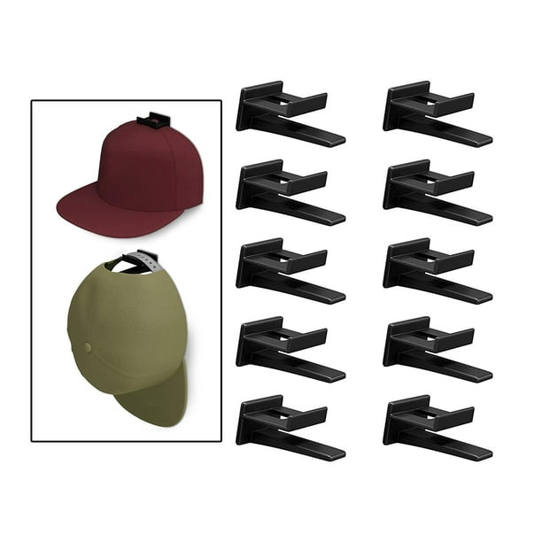 10 X Hat Hooks for Hats, Multi-functional Hat Hanger Hat Rack for Baseball  Caps, Black 