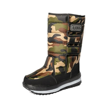 

Rockomi Womens Snow Boots All-Weather Thermal Insulated Thickened Winter Boots for Comfort Keep Feet Warm & Dry Men Green Camouflage 8
