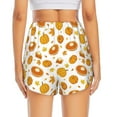 thumbnail image 2 of Lsque Pumpkin Maple Leaves Printed Women's Running Shorts with Liner Pockets,Elastic Quick Dry Workout Athletic Gym Yoga Shorts,Womens High Waist Shorts-X-Large, 2 of 9