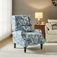 thumbnail image 6 of Vintage Floral Wingback Manual Push Back Recliner Chair for Living Room Home Theater GREENGUARD Certified Blue, 6 of 9
