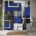 thumbnail image 2 of Abstract Black Shower Curtain Geometric Shower Curtain Black Bathroom Decor Polyester Fabric 72x72inch (Black), 2 of 5