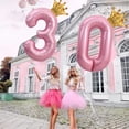 thumbnail image 3 of shiyou-40 Inch Pink Number 3 & Mini Crown Balloon for Birthday Party Decorations, 3rd Birthday Party Balloons Decorations Pink Theme Party Decorations Supplies, 3 of 4