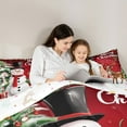thumbnail image 4 of Manfei Kawaii Snowman Deer Bedding Comforter Set 7-Piece for Boys Girls, Merry Christmas Print Queen Bedding Sets, Xmas Tree Presents Queen Sheet Sets, Breathable Home Decor, 4 of 8
