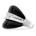 thumbnail image 4 of Sterling Silver Rhodium-plated Band w/ Surrounding Onyx Bands Ring QR2812, 4 of 5