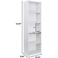 thumbnail image 2 of PRZL 5 Tier Open Bookshelf, 52 Inch Bookcase Storage Rack for CDs Movies Book, Freestanding Wood Open Bookshelf for Living Room Bedroom Study Office, White, 2 of 16
