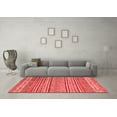 thumbnail image 3 of Ahgly Company Indoor Round Abstract Red Modern Area Rugs, 4' Round, 3 of 4