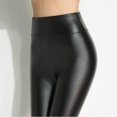 thumbnail image 2 of Leggings de piel sintética para mujer, cintura alta, pantalones, mallas, regalo de imitación, 2 of 5