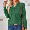thumbnail image 4 of Annhoo Womens Long Sleeve Shirts Loose V Neck Button Front Tops Fall Casual Comfy Solid Color Blouse Tees, 4 of 9