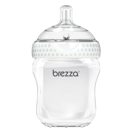 Baby Brezza Natural Baby Bottle -Easiest to Clean - White, 9oz, 1
