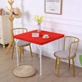 thumbnail image 1 of HSHDLDF JISEN Housse de Nappe Ajustée Extensible en Spandex, 34x34 Pouces, E-Red, Spandex de Haute Qualité, Couvre-Table, 1 of 7