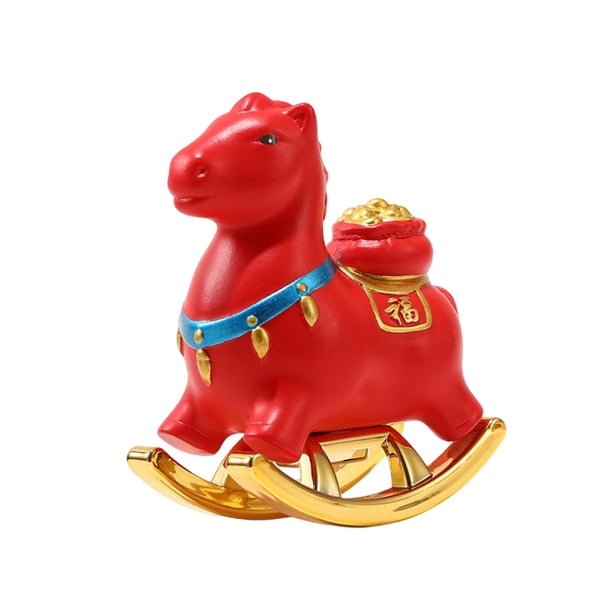 Figura de caballo, estatuilla, caballo balancín, escultura decorativa, adorno de mesa, resina rojo