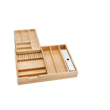Rev-A-Shelf Tiered Cutlery 4'' H x 34'' W x 22'' D Drawer (Best Wood For Making Drawers)