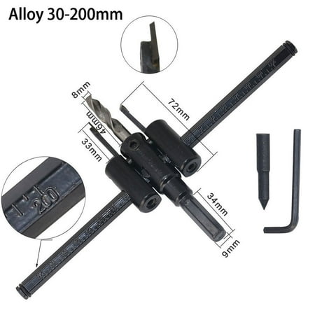 

Tdoenbutw Clearance Adjustable Type Cutter Hole Opener 120/200/300Mm Wood Circle Saw Drill Bit B