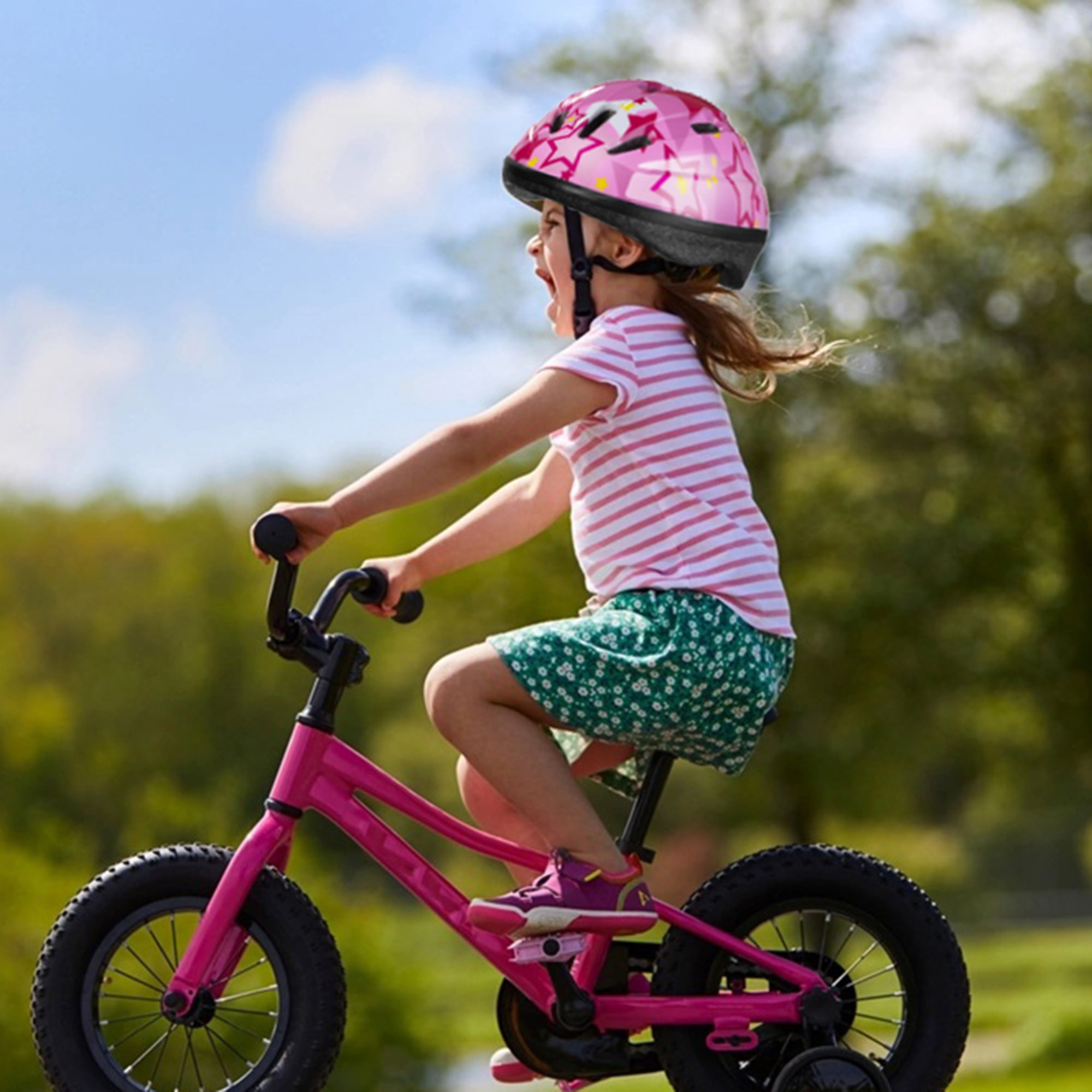 LELINTA Boys Girls Kids Safety Helmet, Adjustable Lightweigh and Helmet & Knee & Elbow Pad Set For Cycling Skate Bike Multi-Sport Use, Multi-color