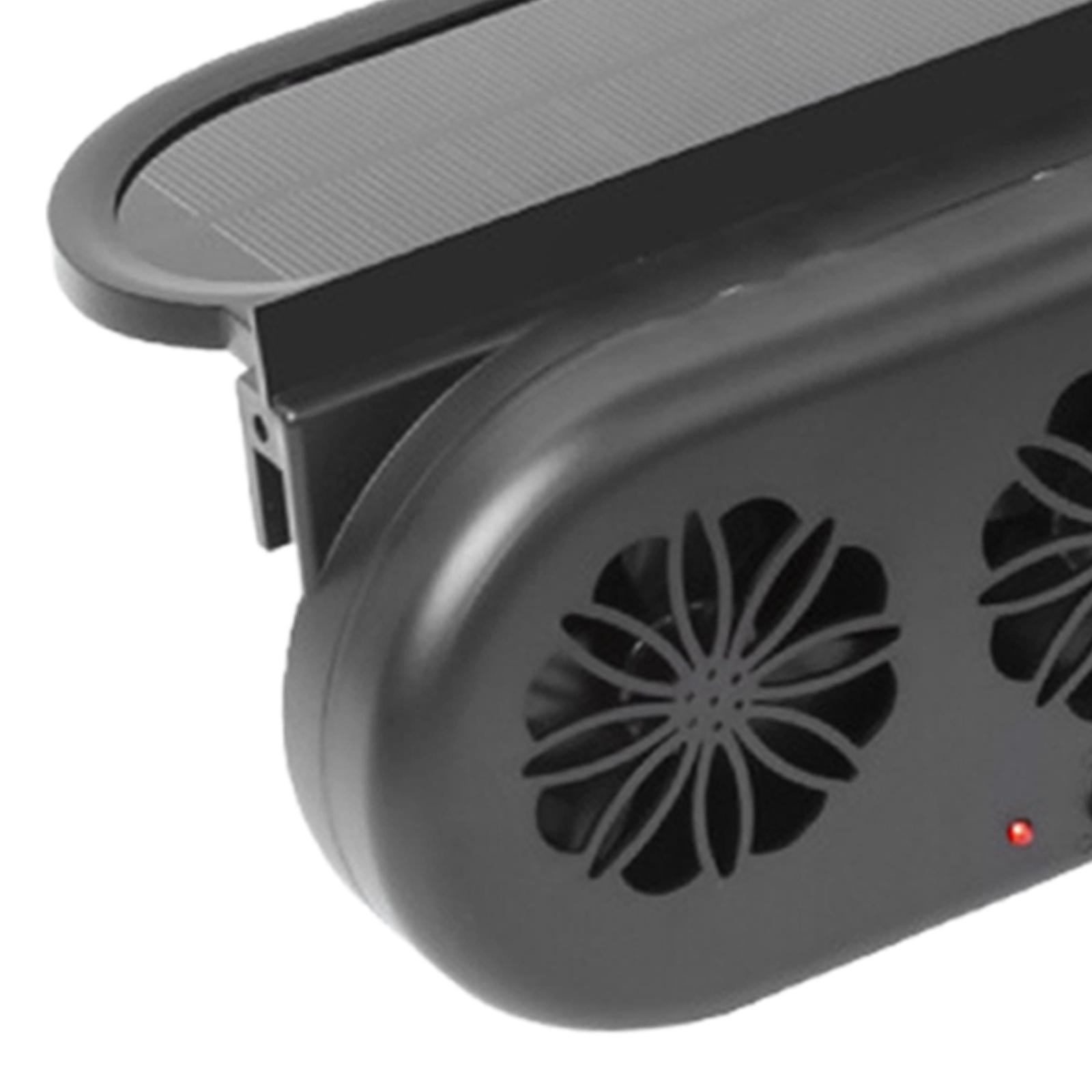 Baoblaze Car Solar Powered Window Exhaust Fan Portable Fan Vehicle Cooling Fan Black