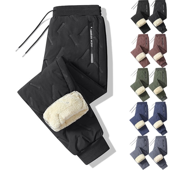 Unisex Thermal Fleece Lined Winter Pants, Waterproof Warm Winter Pants for Outdoor Work, Hiking, Skiing & Travel