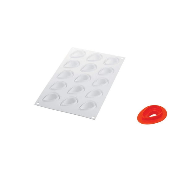 Silikomart Fragola 30 Silicone Mold with 15 Cavities, Each 1.88 Inch x 1.45 Inch x 1.29 Inch High