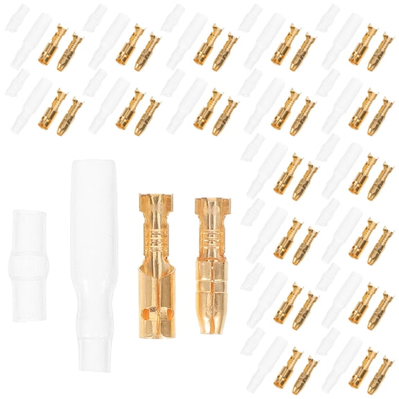 SHOWERORO 50 Sets Crimped Electrical Connectors Male And Female Connectors White Efficient Connection