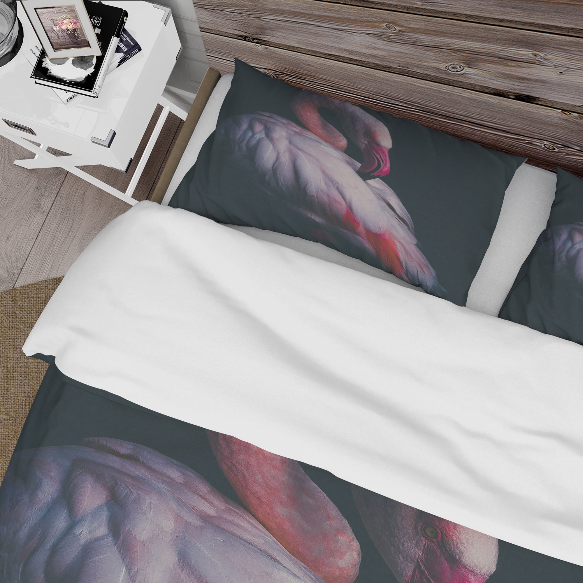 Designart 'Pink Flamingo' Contemporary Duvet Cover Set