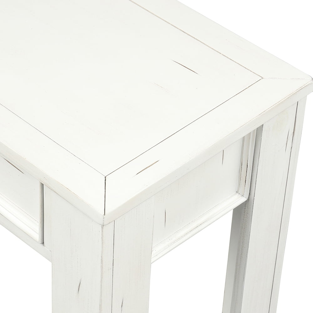 Kepooman Antique Console Table with Storage Drawers and Bottom Shelf, Sofa Table for Entryway Hallway, White Kepooman Antique Console Table with Storage Drawers and Bottom Shelf, Sofa Table for Entryway Hallway, White