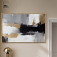 thumbnail image 3 of Gold Over Greys Canvas Modern Black White Abstract Wall Art by Art Remedy, Gold Frame, 54" x 36", 3 of 7
