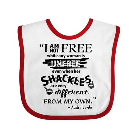 

Inktastic I Am Not Free... - Audre Lorde Quote Black History Month Gift Baby Boy or Baby Girl Bib