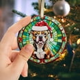 thumbnail image 2 of Staffordshire Bull Terrier Dog Ornaments Ceramic For Christmas, Stained Glass Ornaments Ceramic Christmas 2025, 2 of 7