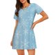 thumbnail image 1 of Easygdp Snowflake Snowing Camisón de manga corta para mujer, informal, estampado, 1 of 6